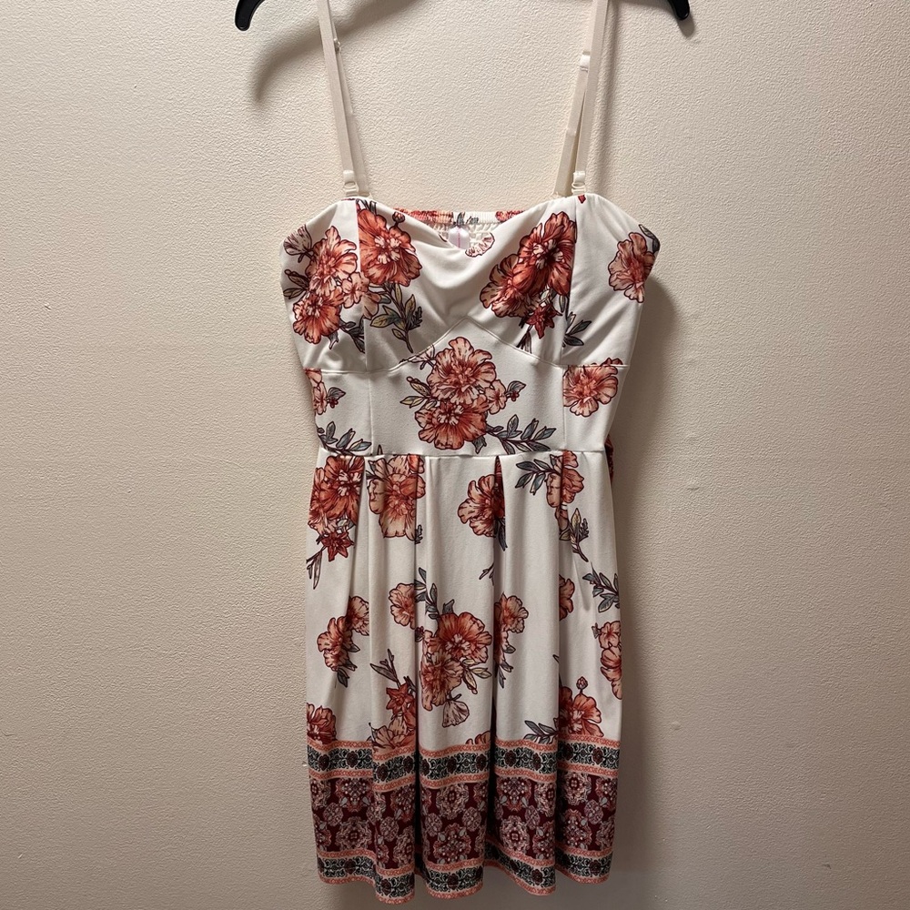 No Boundaries Y2K Chic Fun Festive Strap Dress, Sz XL (15-17), Colorful Floral